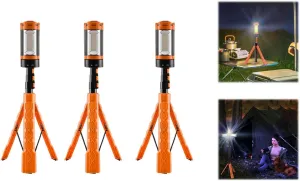 SakerPlus Upgraded Portable Camping Light with Stand,Camping Lights Rechargeable,2025 Upgraded Tent Lights for Camping, for Power Outages, Hiking, Fishing,3PCS