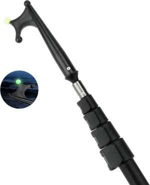 SAN LIKE Telescopic Boat Hook-Durable Boat Hook for Docking with Telescoping Extension Pole Aluminum or Fiberglass Pole Boat Hook Rust-Resistant Sturdy Float Docking Pole with Luminous Bead