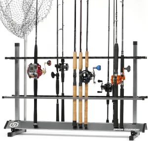 Savior Equipment Fishing Rod Rack Holder Organizer, 24-48 Slots to Hold Fresh Salt Water Spinning Rods & Reel Combo, Lightweight Aluminum Vertical Fish Pole Garage Storage Ground Display Stand