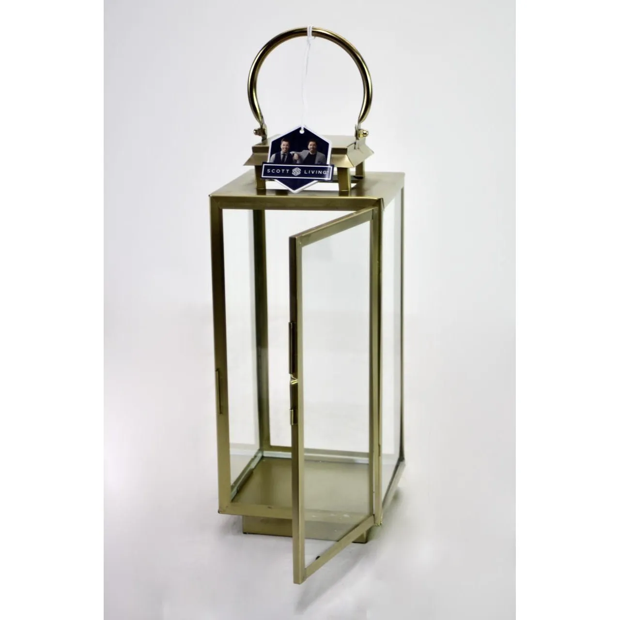 Scott Living Brass Metal & Glass Lantern