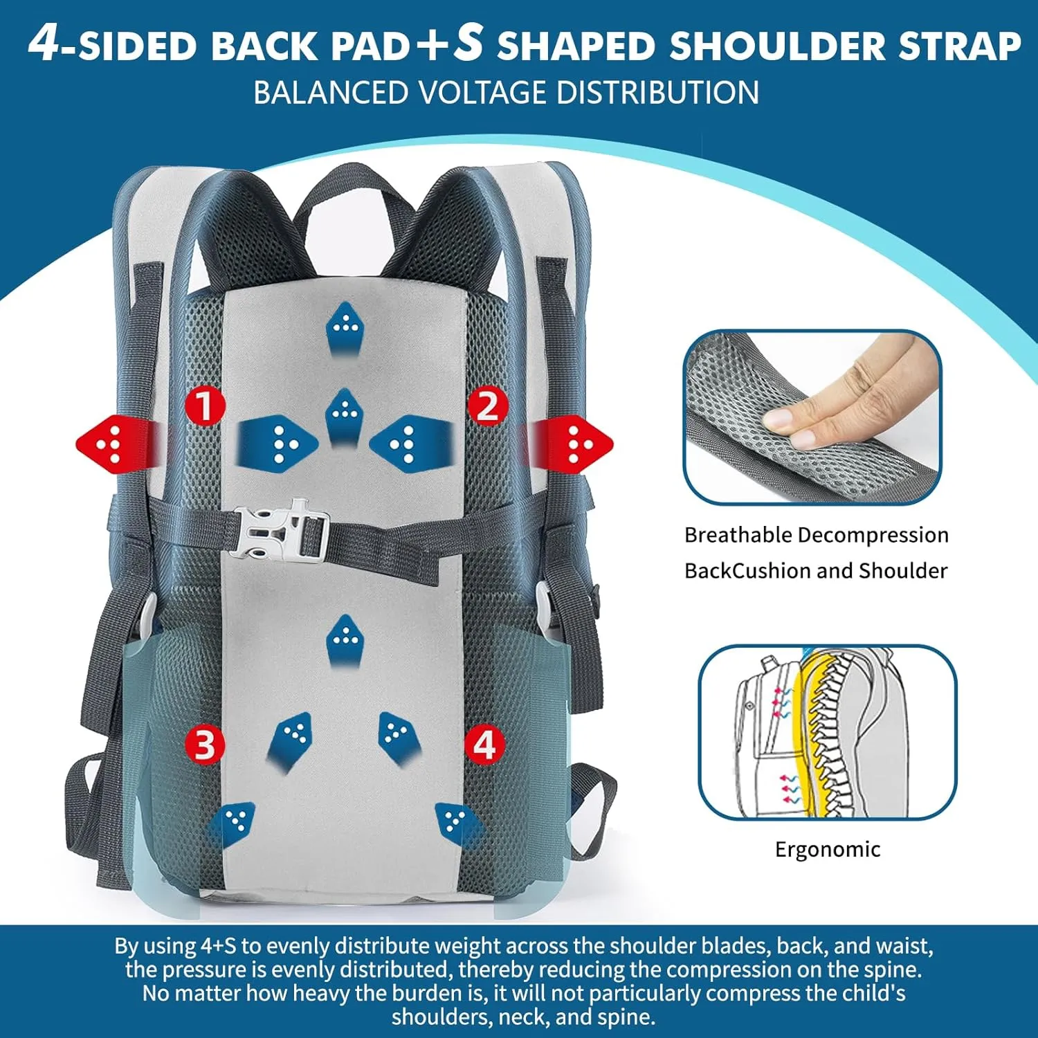 Seektop Kids Backpack 16L Children Small Outdoor Lightweight Waterproof Bag Boy Girl Ages 5-10 for Travel School Camping