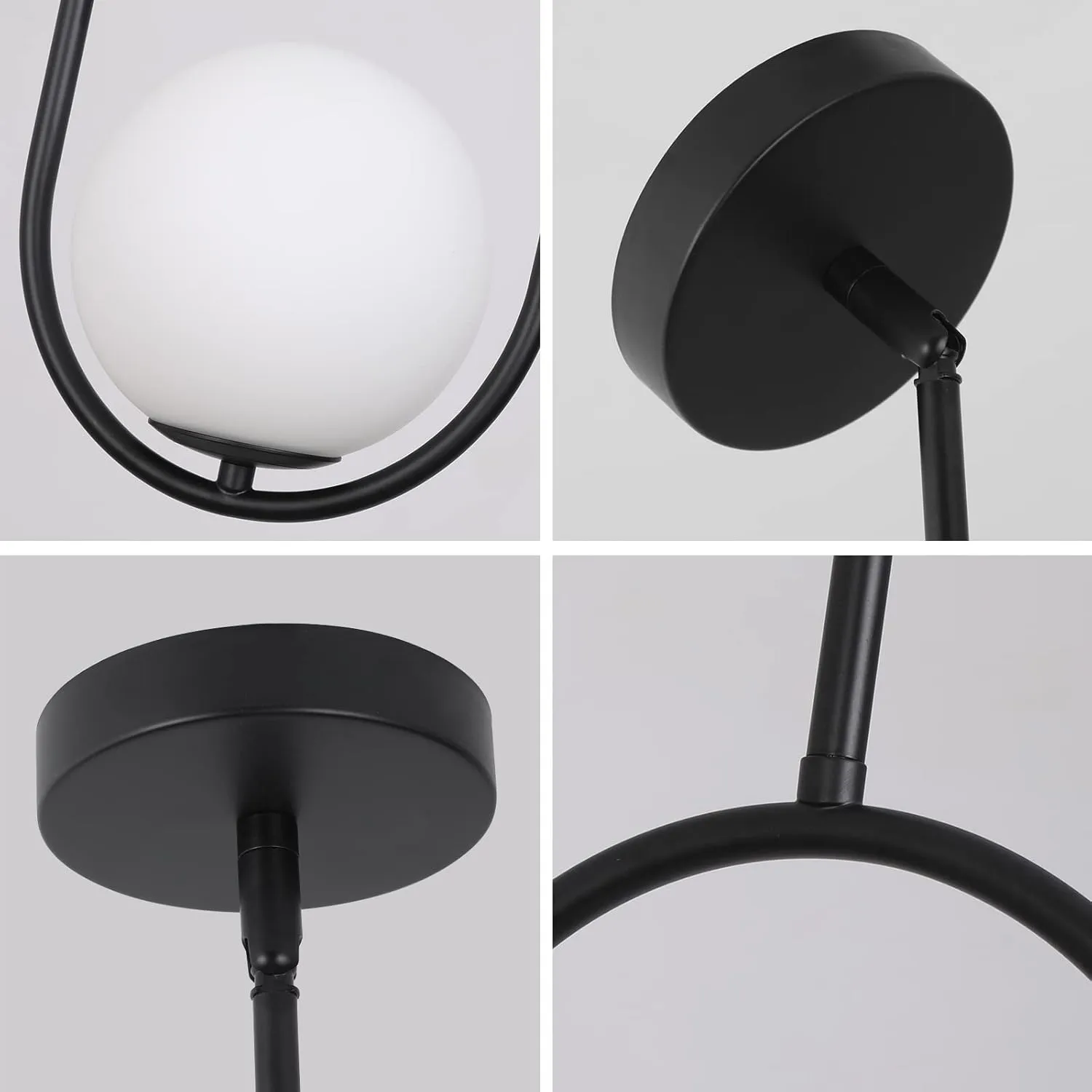 SeeU Modern Pendant Lighting One Light Chandelier Globe Black Pendant Light Indoor Hanging Light Fixture for Kithchen Island Dinning Room Bedroom