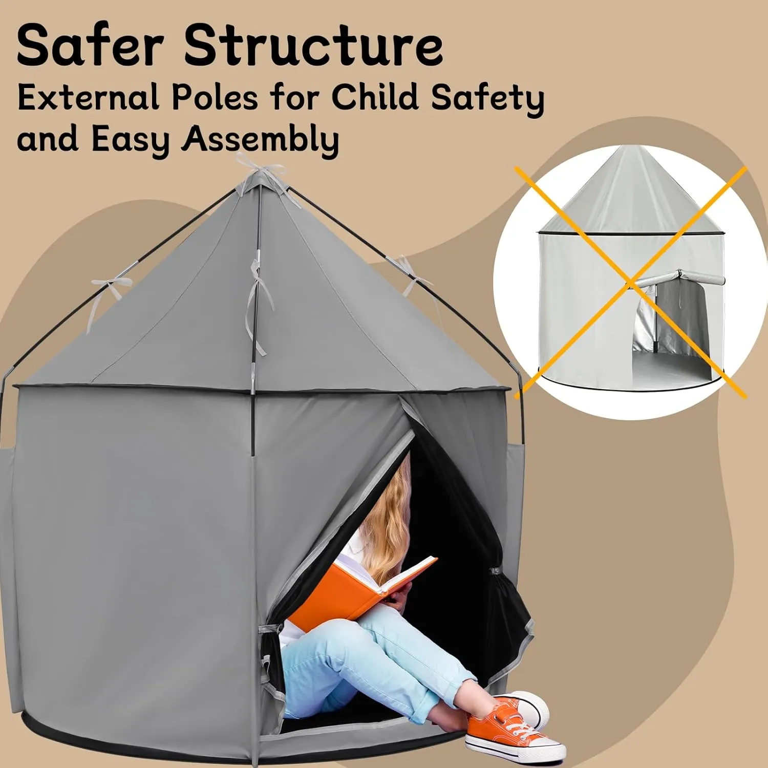 Sensory Tent for Kids with Autism, CPC Certified, Breeze Design, Blackout Tent for Kids Calming Down, Portable and Easy Setup 45 * 39 * 39 in