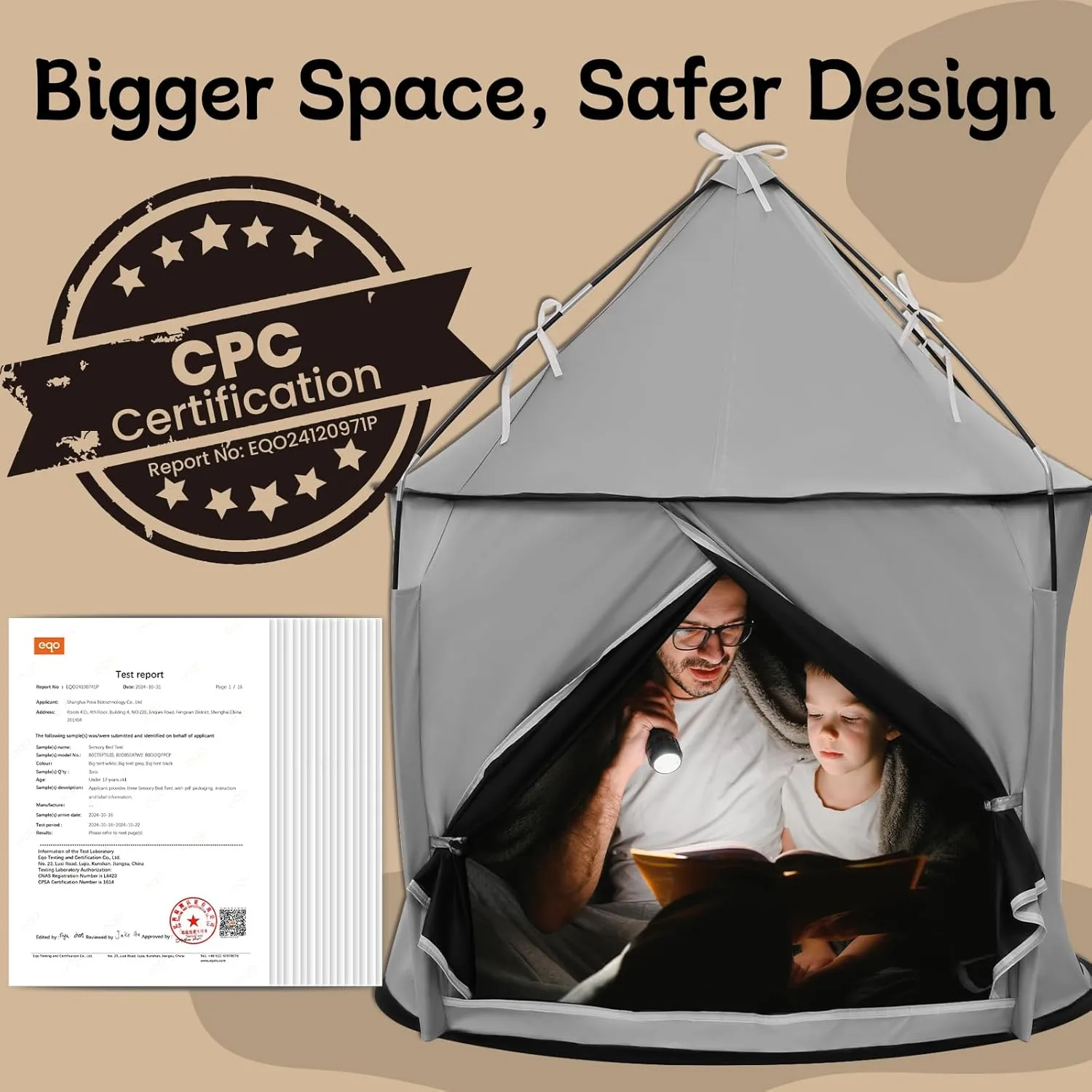 Sensory Tent for Kids with Autism, CPC Certified, Breeze Design, Blackout Tent for Kids Calming Down, Portable and Easy Setup 45 * 39 * 39 in