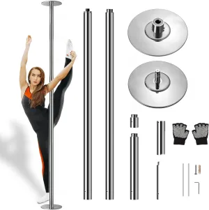 SereneLife Professional Spinning Dance Pole, 45mm Portable Exercise Pole for Fitness – Durable Steel Build, Anti-Rust Finish, Suitable for Home, Club, Gym, Party, Pub