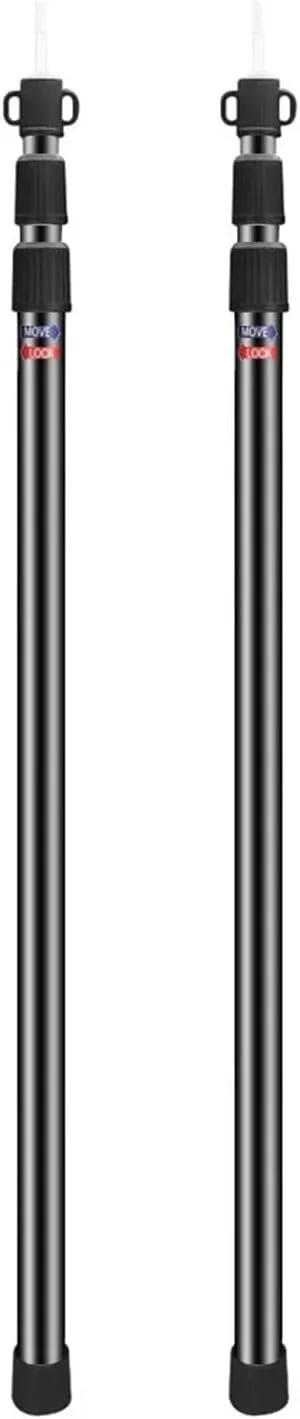 Set of 2 Aluminum Adjustable Camping Tarp Poles 90" Telescoping Portable Lightweight Tent Poles Fit for Shelter Canopy Awning(Black)