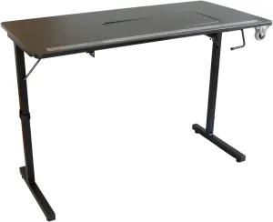 SewingRite SewStation 101 Portable Folding Sewing Table with Steel Legs, Black - Perfect for Home, Office and Business