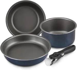 SHINEURI Camping Pans with Remoavable Handle (2qt /8inch /9.5inch pans   1 removable handle)