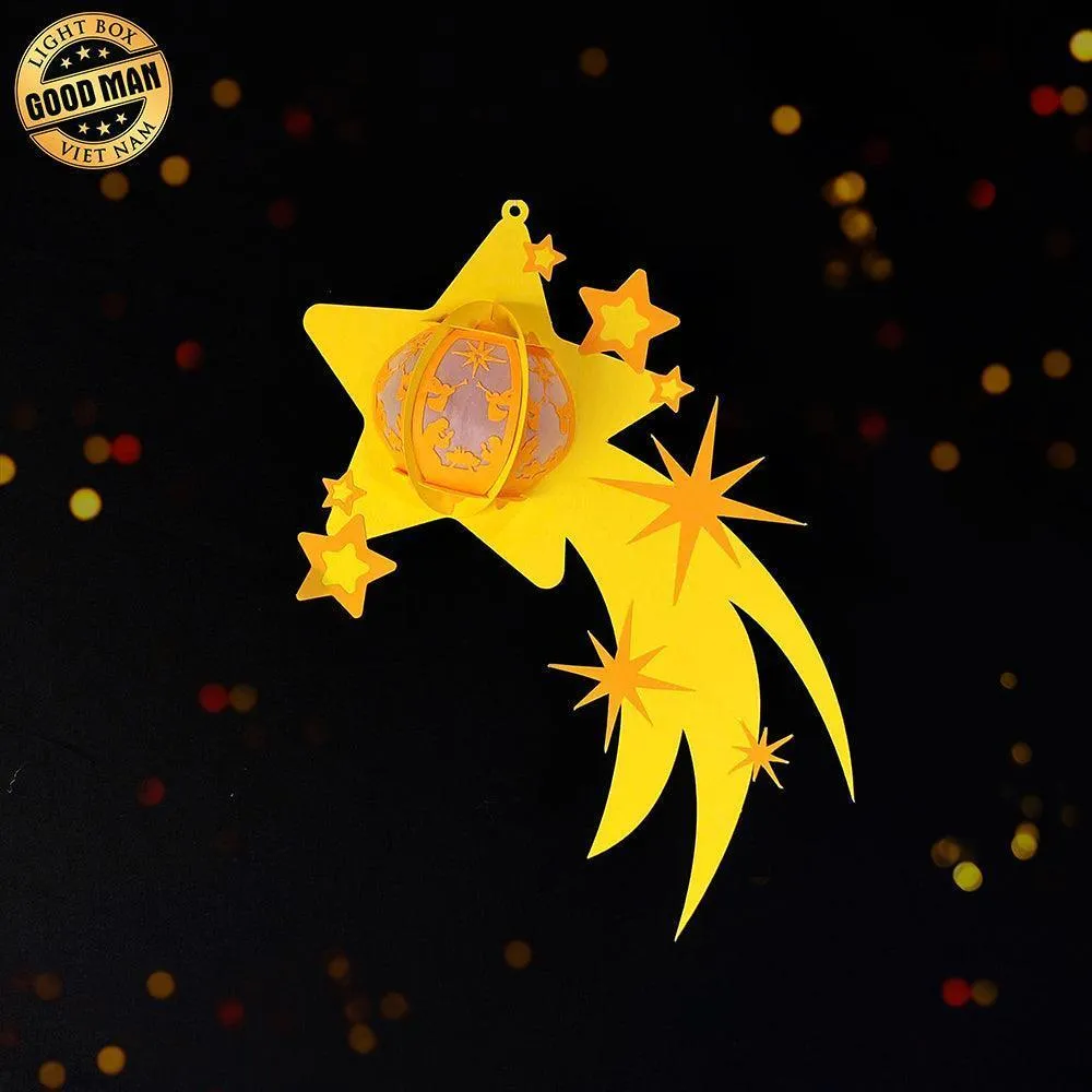 Shooting Star - 3D Christmas Lantern File - Cricut File 1 - LightBoxGoodMan