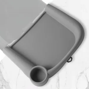Silicone Baby Dining Tray Compatible with in-gle-sina Fast Table Chair Portable Baby Feeding Tray for Clip-On Fast Table Chair Ideal for Baby, Toddler Perfect for Meal, Restaurant - Grey