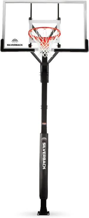 Silverback In-Ground Basketball Hoops, Adjustable Height Tempered Glass Backboard and Pro-Style Flex Rim. - Multiple Styles Available
