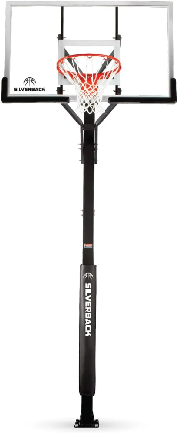 Silverback In-Ground Basketball Hoops, Adjustable Height Tempered Glass Backboard and Pro-Style Flex Rim. - Multiple Styles Available