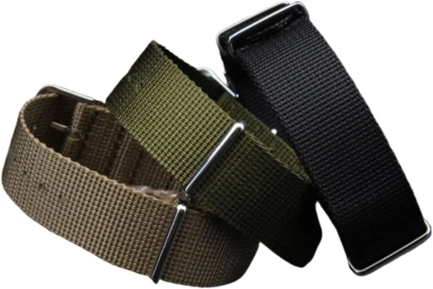 Simple and pure color Outdoor sport Nylon canvas watch belt Waterproof and sweat proof 16 18 20 22 24 Military Watch male strap