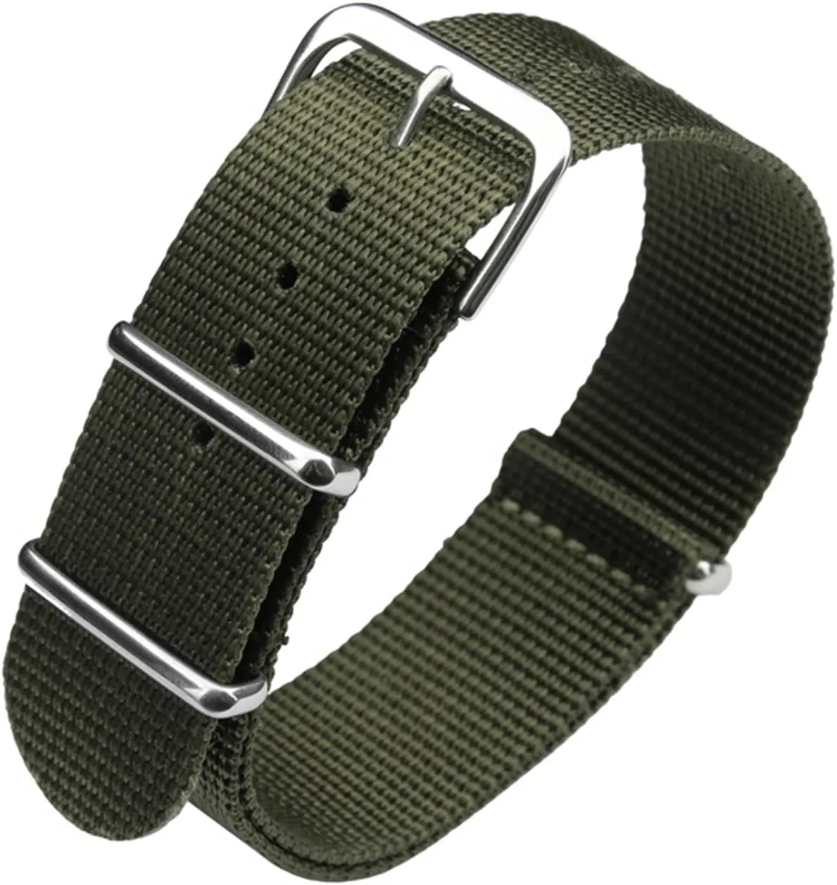 Simple and pure color Outdoor sport Nylon canvas watch belt Waterproof and sweat proof 16 18 20 22 24 Military Watch male strap