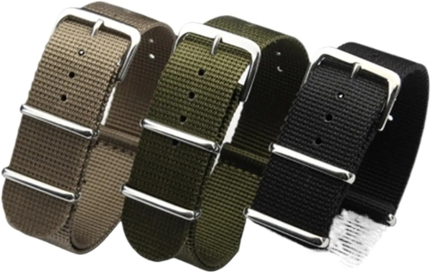 Simple and pure color Outdoor sport Nylon canvas watch belt Waterproof and sweat proof 16 18 20 22 24 Military Watch male strap