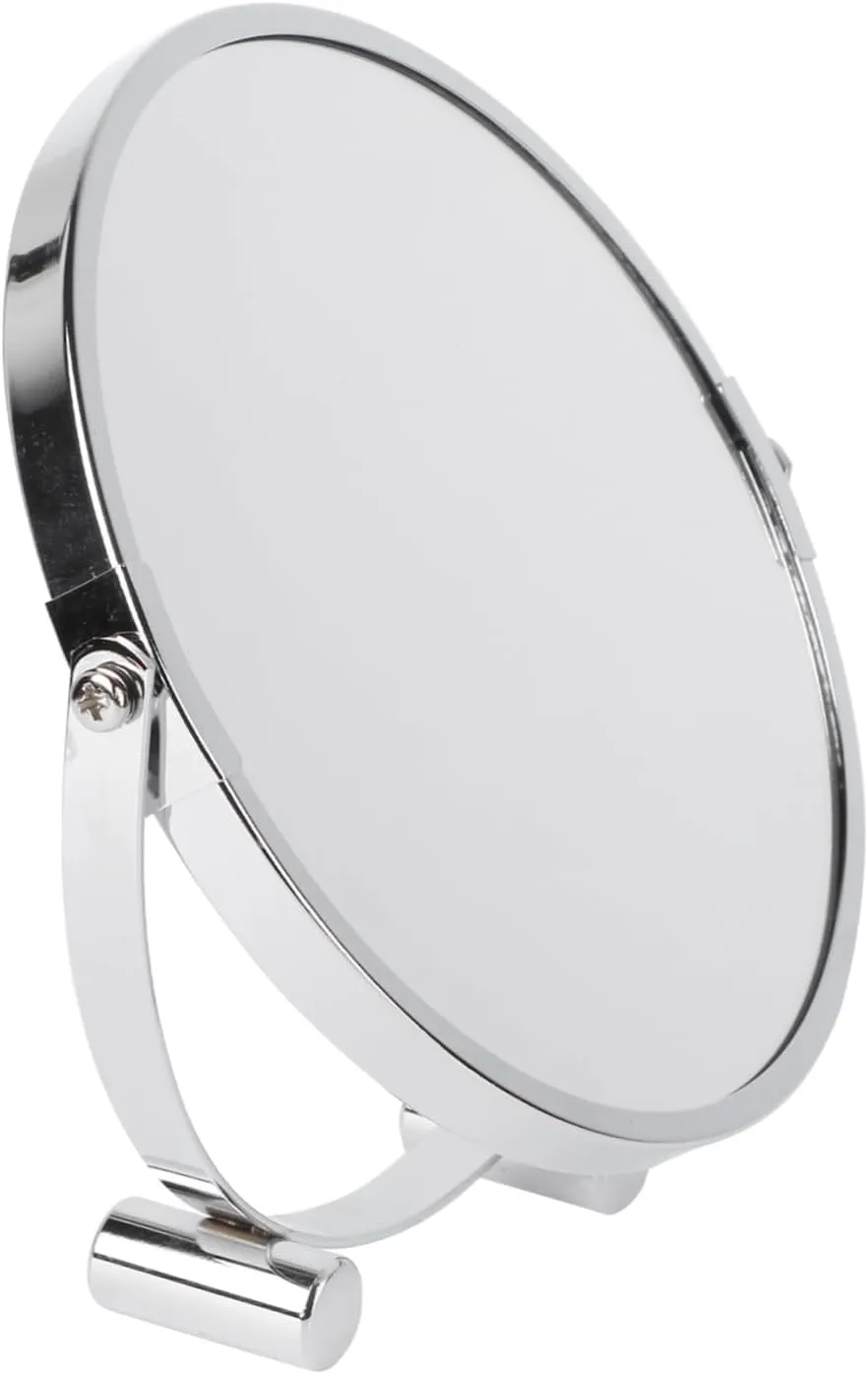 Simple Fashion 7 Inch Double-Sided Makeup Mirror Rotating 360 Degrees Magnification for Travel