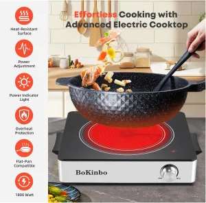 Single Infrared Burner, 1800w electric stove, compact size portable electric stove, burners for cooking, hot plates for cooking, portable cooktop, hot plates for countertop