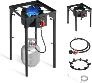 SKOK High Pressure 1/2/3 Burners Propane Camping Stove, Propane Burners for Outdoor Cooking