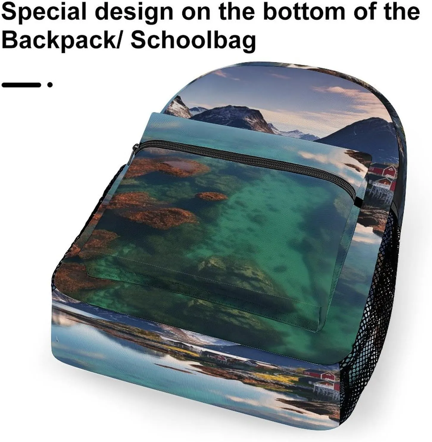 Small Backpacks Personalized Norway Islands Printing Travel Bag Lightweight Travel Backpack For Women Men
