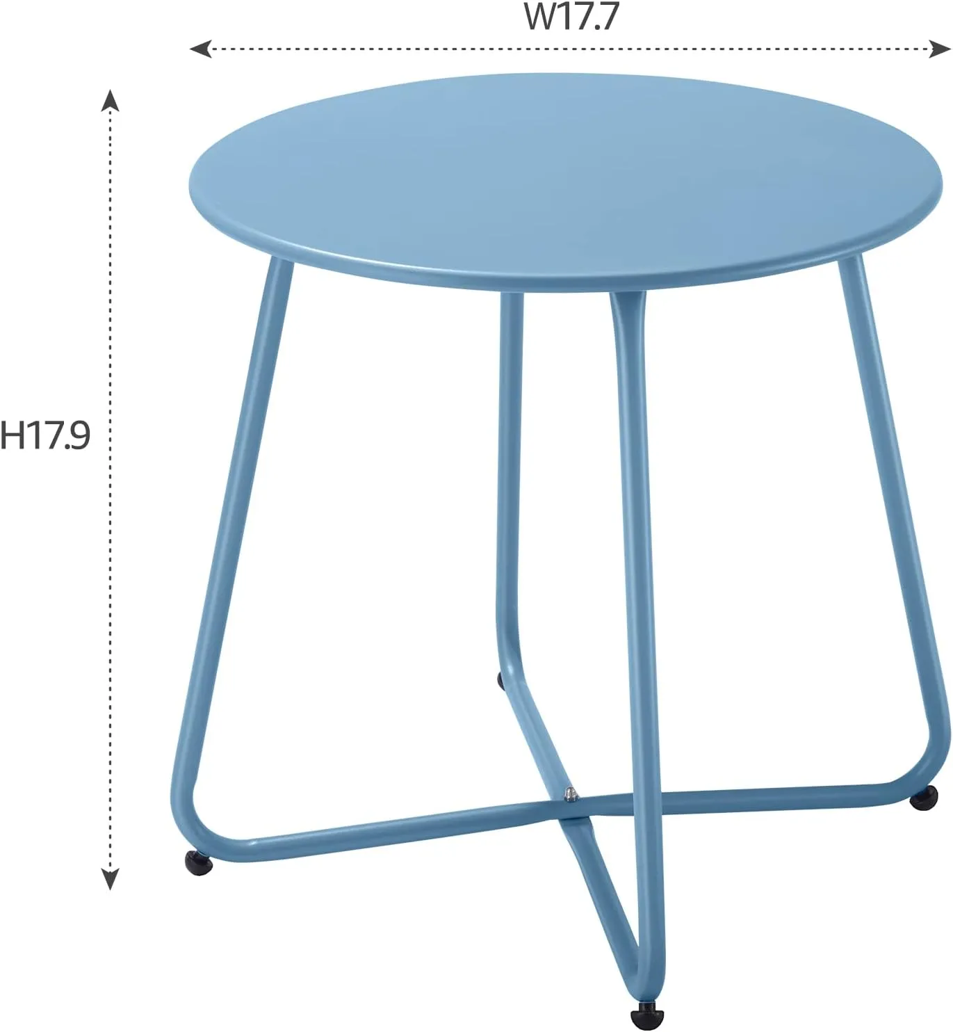 Small Patio Side Table, Round Metal Side Table, Weatherproof, Portable, Outdoor End Table for Garden, Balcony, Yard (Peacock Blue)