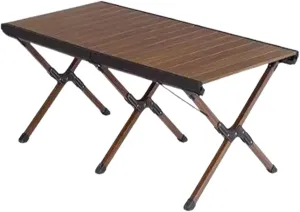 SOBOUR Outdoor Camping Table Aluminum Folding Camping Table Portable Picnic Table Compact Roll Up Desktop with Carry Bag for Camp