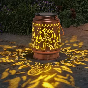 Solar Bigfoot Lanterns Outdoor Waterproof Hanging, Fathers Day Gifts for Dad Men Mom Women, Metal Decorative LED Lanterns for Yard, Patio, Lawn, Tabletop, Pathway, Landscape, Garden Decor