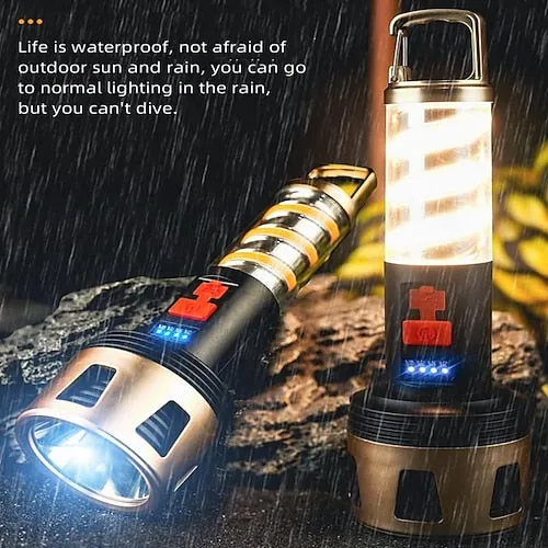 Solar LED Camping Lantern, LED Retro Rechargeable Hangable Outdoor Tent Light for Outdoor Camping