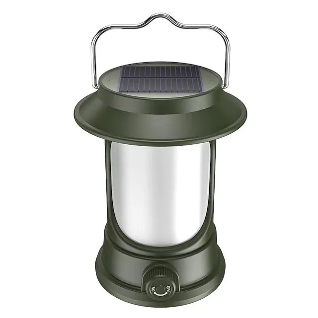 Solar LED Camping Lantern, LED Retro Rechargeable Hangable Outdoor Tent Light for Outdoor Camping