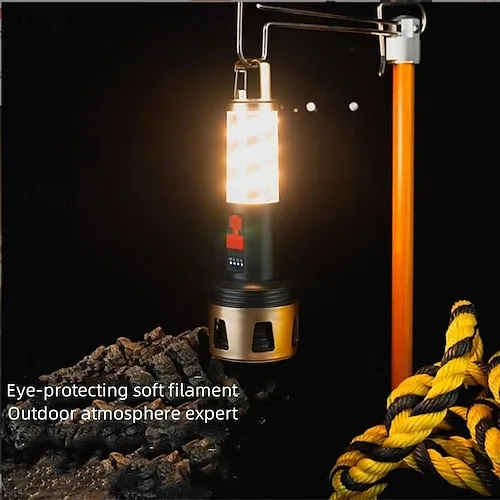 Solar LED Camping Lantern, LED Retro Rechargeable Hangable Outdoor Tent Light for Outdoor Camping