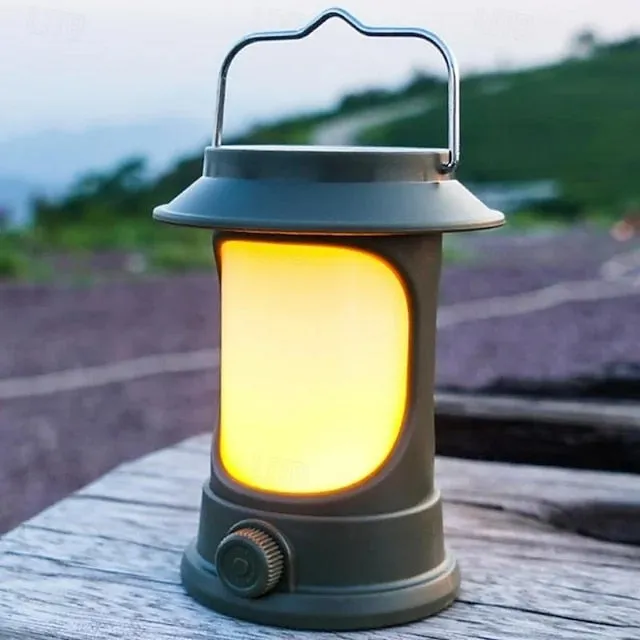 Solar LED Camping Lantern, LED Retro Rechargeable Hangable Outdoor Tent Light for Outdoor Camping