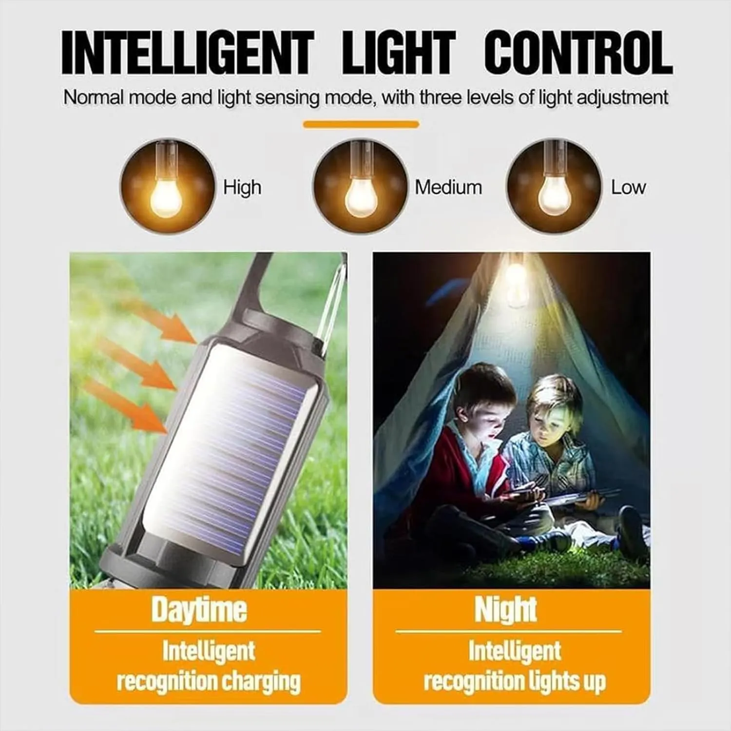 Solar Rechargeable Hooked Camping Light, Solar Camping Lantern, USB Rechargeable, with Clip Hook, Waterproof, for Hiking, Party, Camping (Blue Sphere 5)