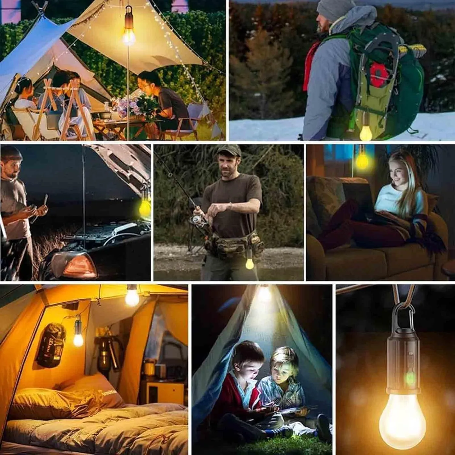 Solar Rechargeable Hooked Camping Light, Solar Tent Lights USB Rechargeable Led Camping Lantern, Waterproof Vintage Outdoor Tent Ambient Light for Camping, Patio (2, Flat Bottom Style)