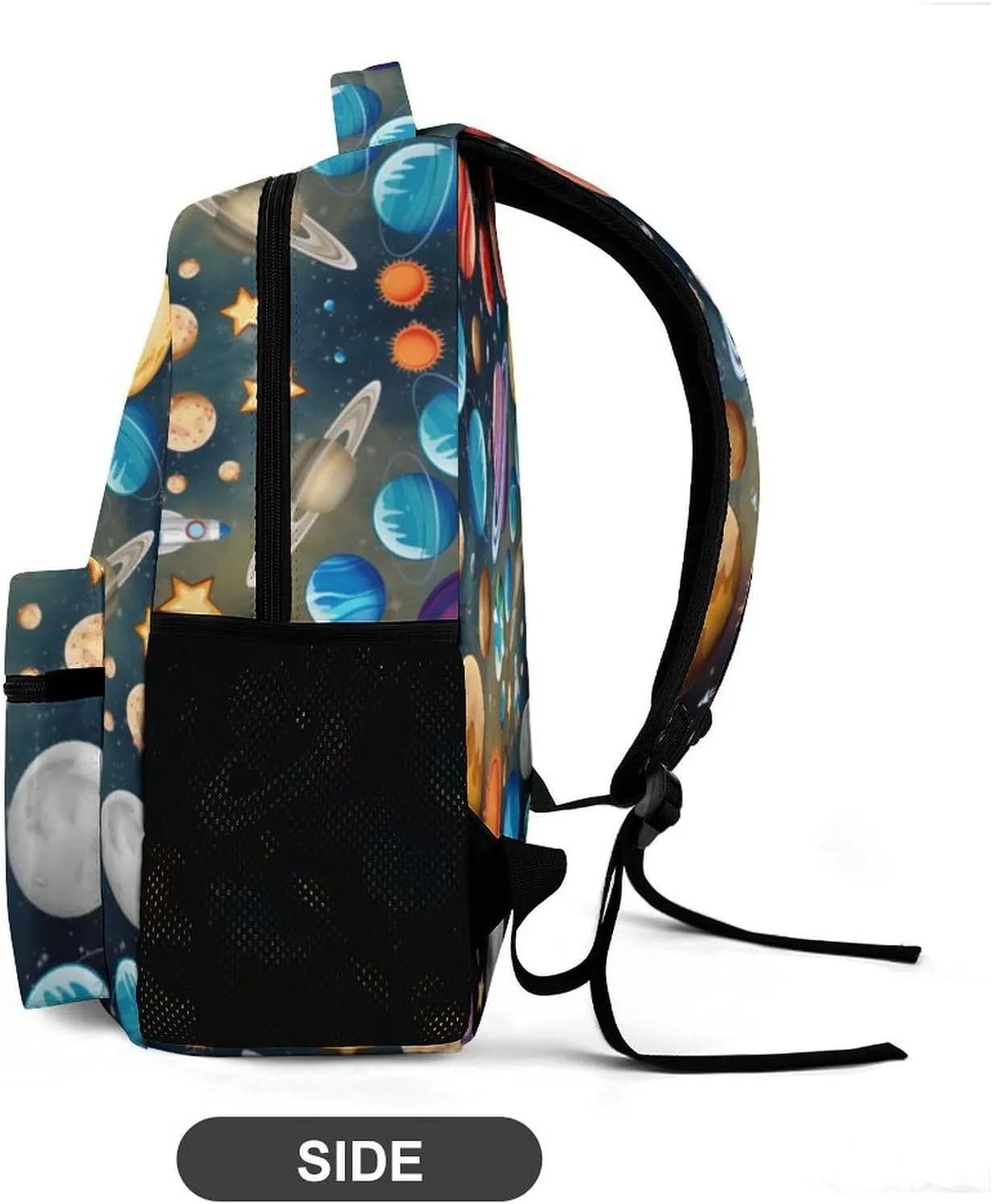 Solar System School Backpack for Kids Girls Boys, 16 Inch Cute Planet Themed Bookbag, Personalized School Backpack for Students Children, Lightweight, Large Capacity