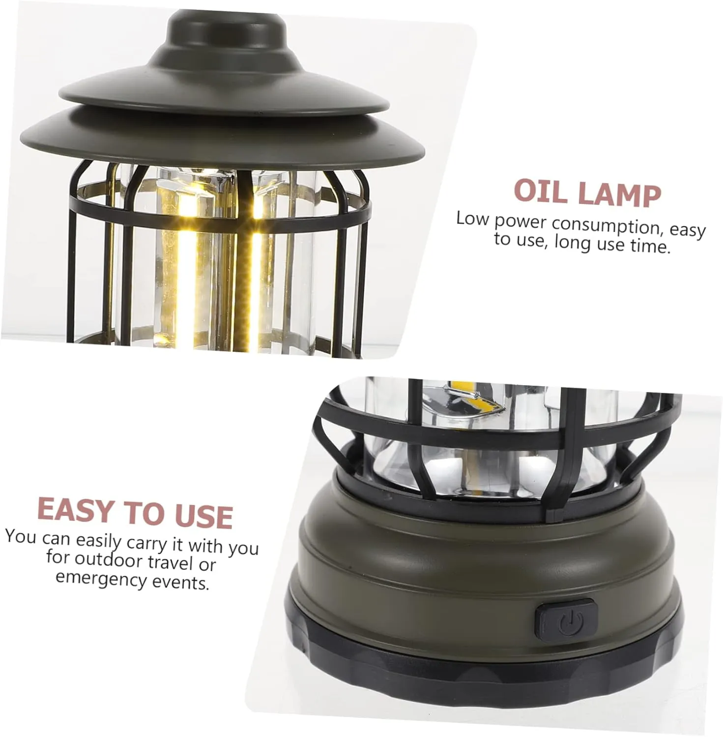 Sosoport Hanging Led Camping Lantern Retro Outdoor Light for Tents and Emergencies Portable and Lightweight Cozy Atmosphere for Campers Easy to Use No Battery Required