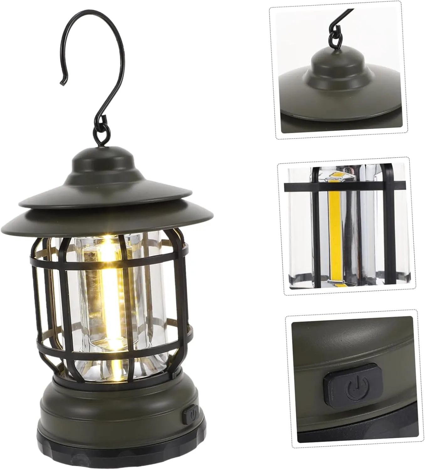 Sosoport Hanging Led Camping Lantern Retro Outdoor Light for Tents and Emergencies Portable and Lightweight Cozy Atmosphere for Campers Easy to Use No Battery Required