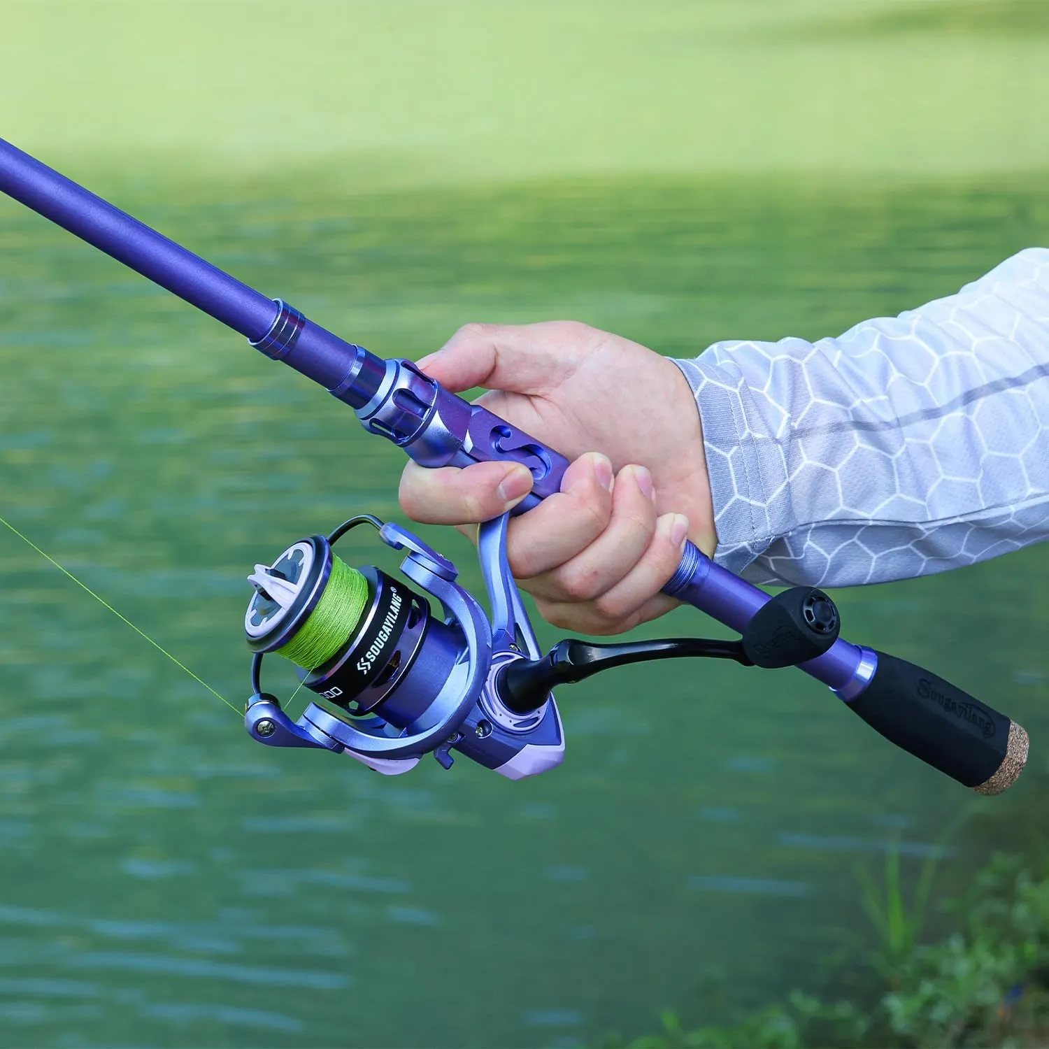 Sougayilang Fishing Rod and Reel Combos Carbon Fiber Telescopic Fishing Pole with Smooth Reel Combo Saltwater Freshwater Kit