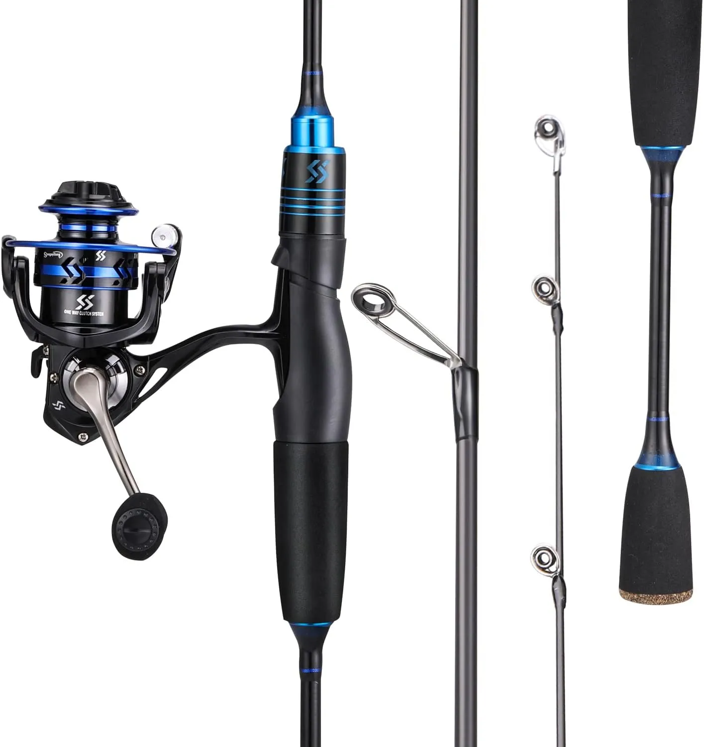 Sougayilang Ultralight Fishing Rod Reel Combos,Portable 2-Piece Spinning Fishing Pole with Stainless Steel Guides