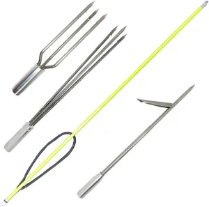 Spearfishing 5' Fiber Glass 1 Piece Hawaiian Sling Pole Spear 3 Tips Set