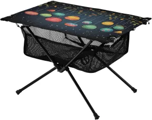 Splash Ink Background and Colourful Decoration Portable Camping Table,Outdoor Folding Table,Beach Table,Suitable for Camping,Hiking,Picnic