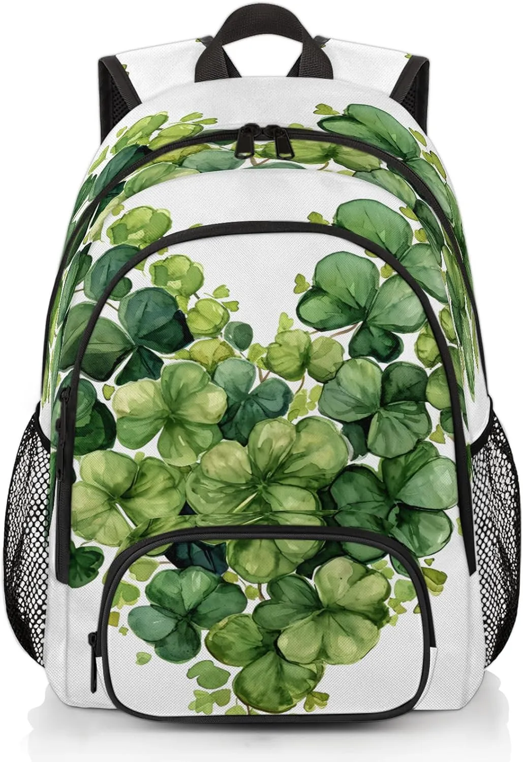 St. Patrick's Day Carry on Travel Backpack for Women Men Water resistant Lightweight Rucksack Backpack for Weekender Casual Work Hiking Heart Clover