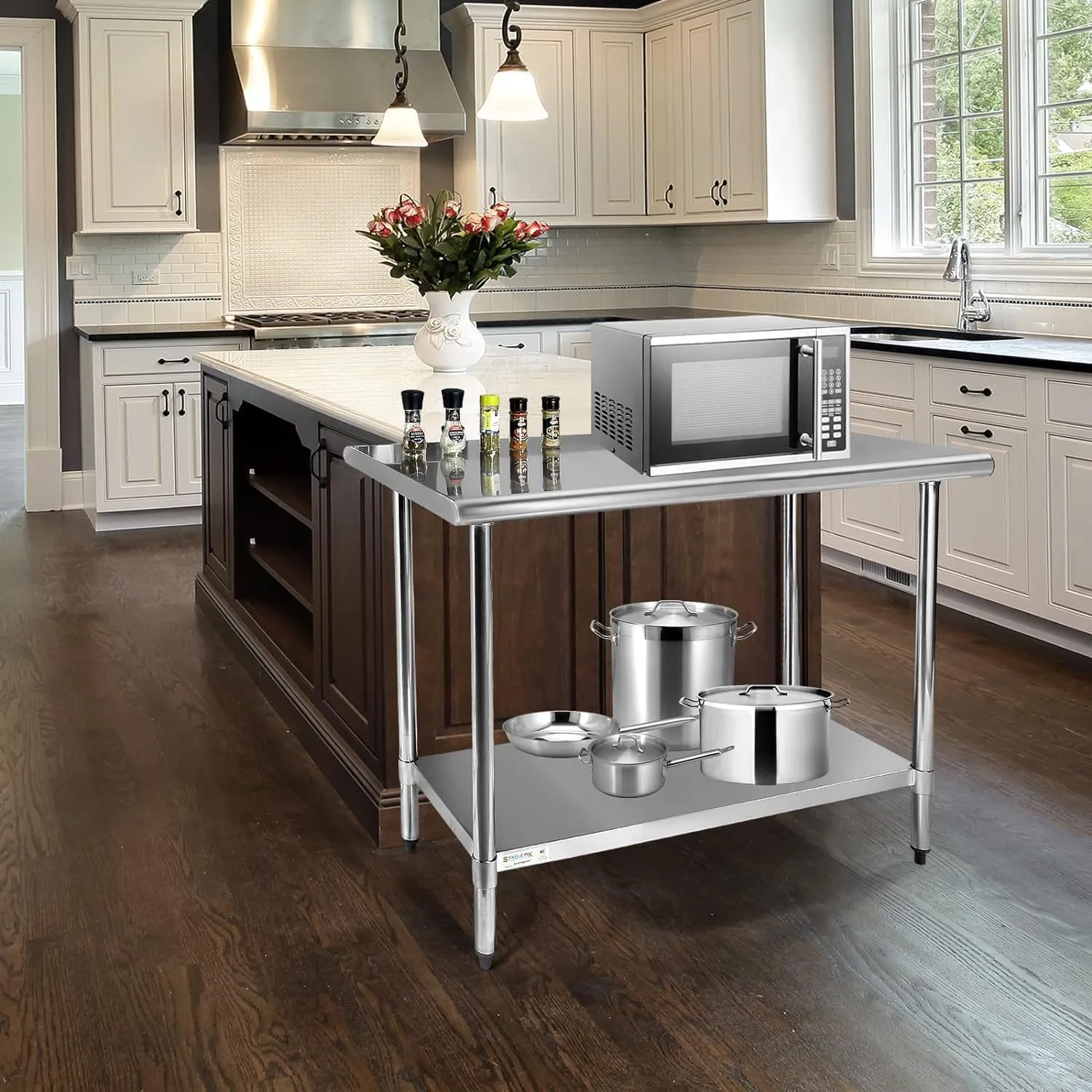 STABLEINK NSF Stainless Steel Table, 24 x 36 Inches Metal Prep & Work Table with Adjustable Undershelf, for Commercial Kitchen, Restaurant, Hotel and Garage，Stainless Steel prep Table Work Table