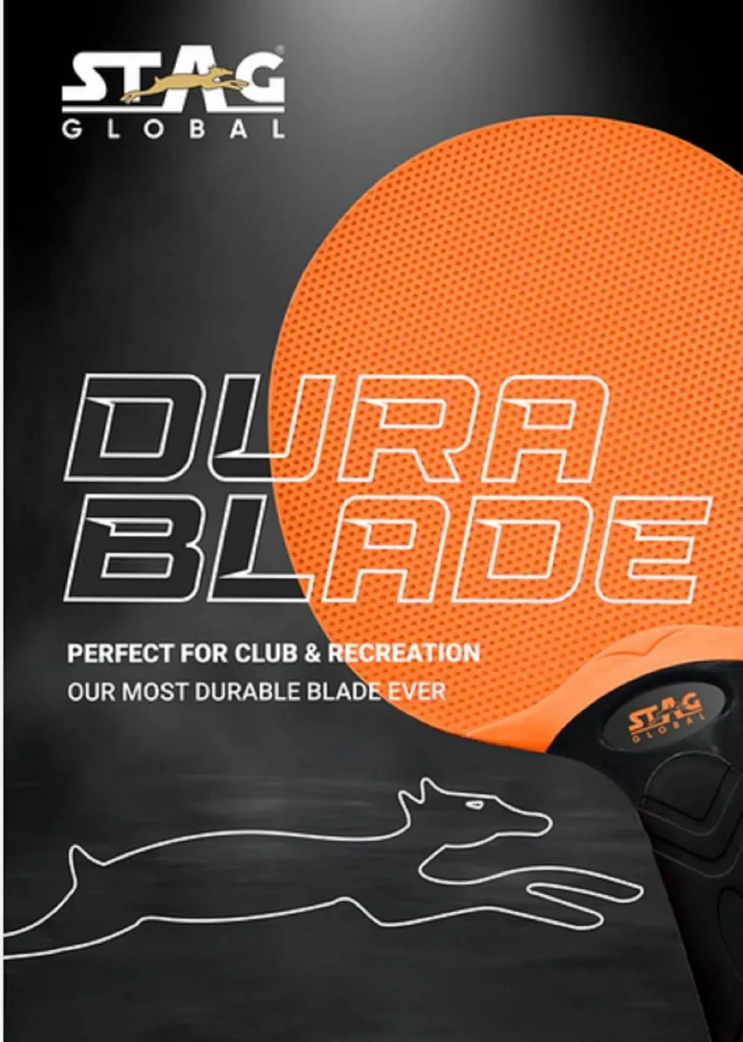 STAG GLOBAL Anywhere Averywhere Dura Blade Table Tennis Playset, 2 TT Rackets with Ruberized Grip, 3 Balls and Net Set, Perfect for Clubs and Recreation