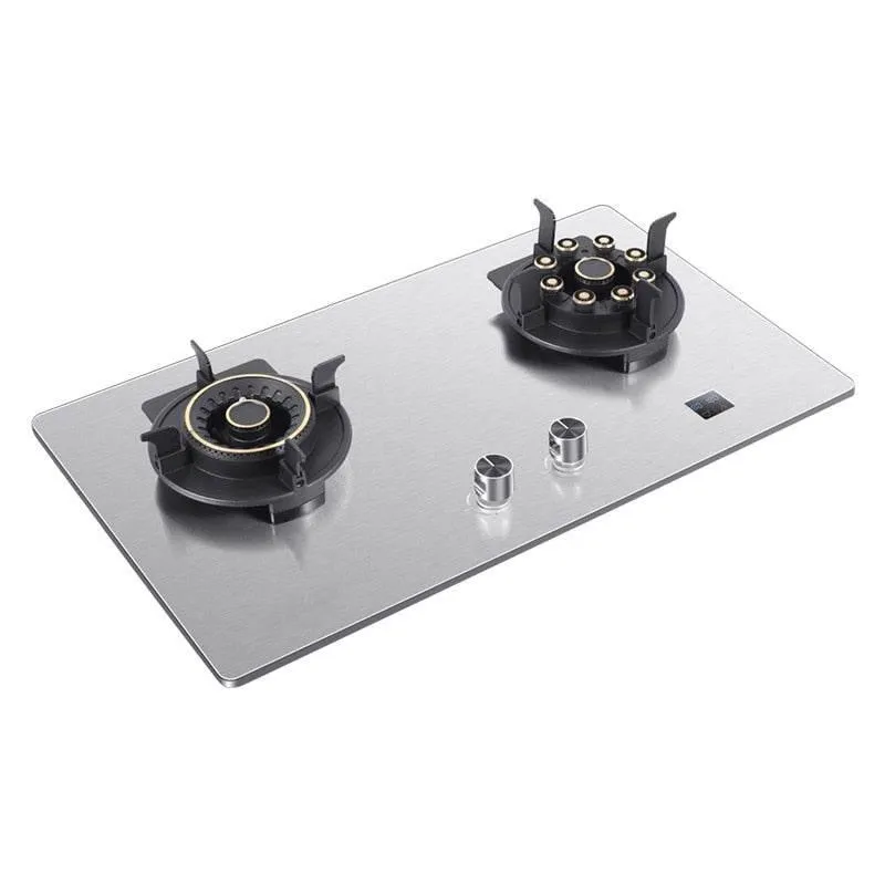 Stainless Steel Double Gas Stove - Adjustable Lift Design