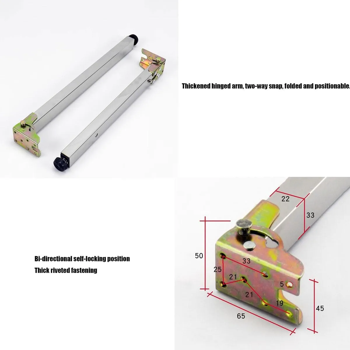 Stainless Steel Folding Table Legs - Adjustable Height, Metal Legs for Campervan & Wall Mounted Dining Table (Size: 100cm/39.3in)