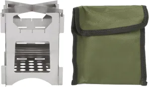 Stainless Steel Folding Wood Burning Stove, Portable Mini Cooker for Outdoor Camping, Hiking, Picnic, 10x10x12.7cm, 178g