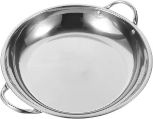 Stainless Steel Pot Tripod Two Handle Steel Wok Camping Cookware Small Wok Lid