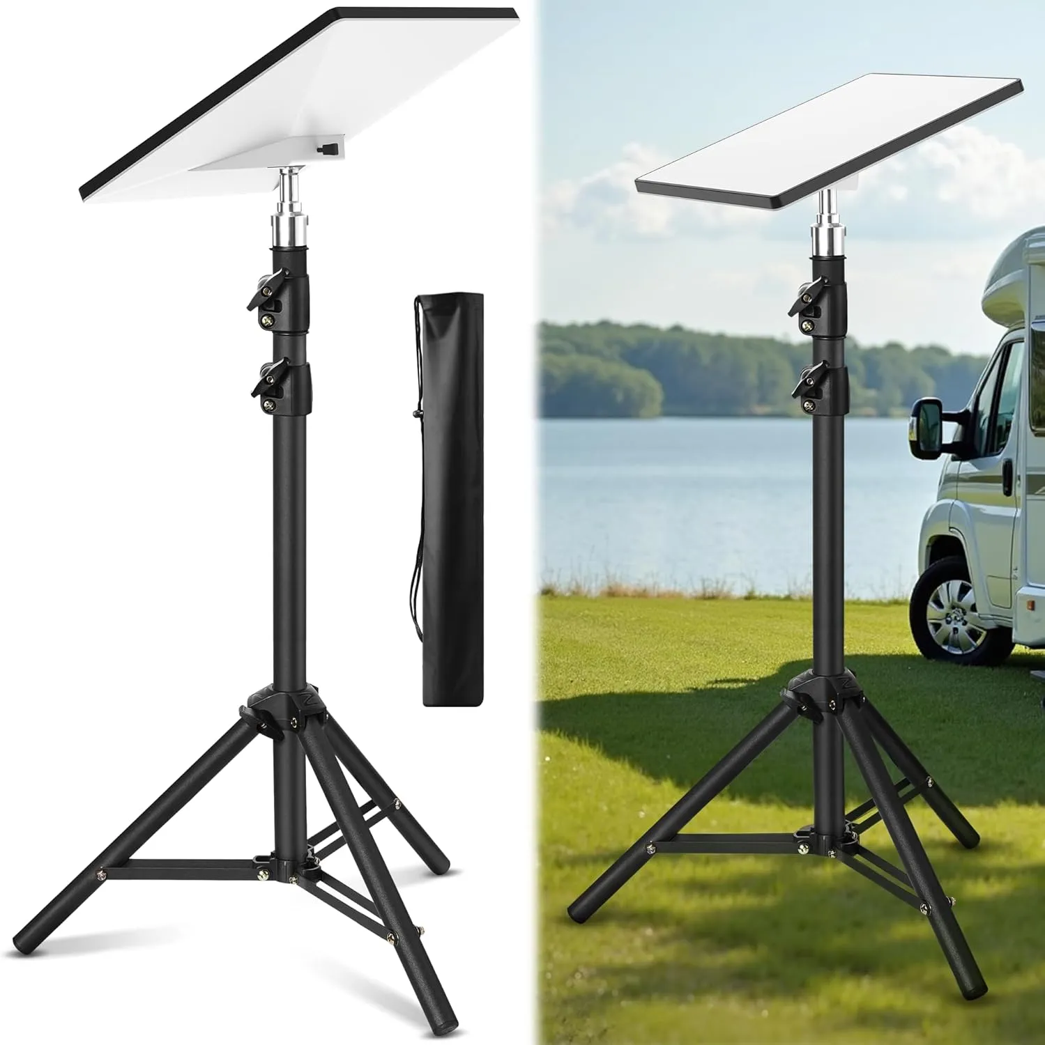 Starlink Mini Tripod Mount, Starlink Mini Pole Mount Kit with Aluminum Adapter, Height Adjustable, Star Link Mini Kit Accessory with Storage Bag, for Camping and RV Travel