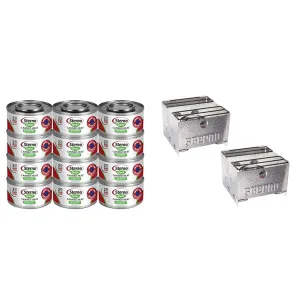 Sterno 2.25 Hour 12 Pack Green Canned Heat with 2 Pack Folding Stove and Wind Shield