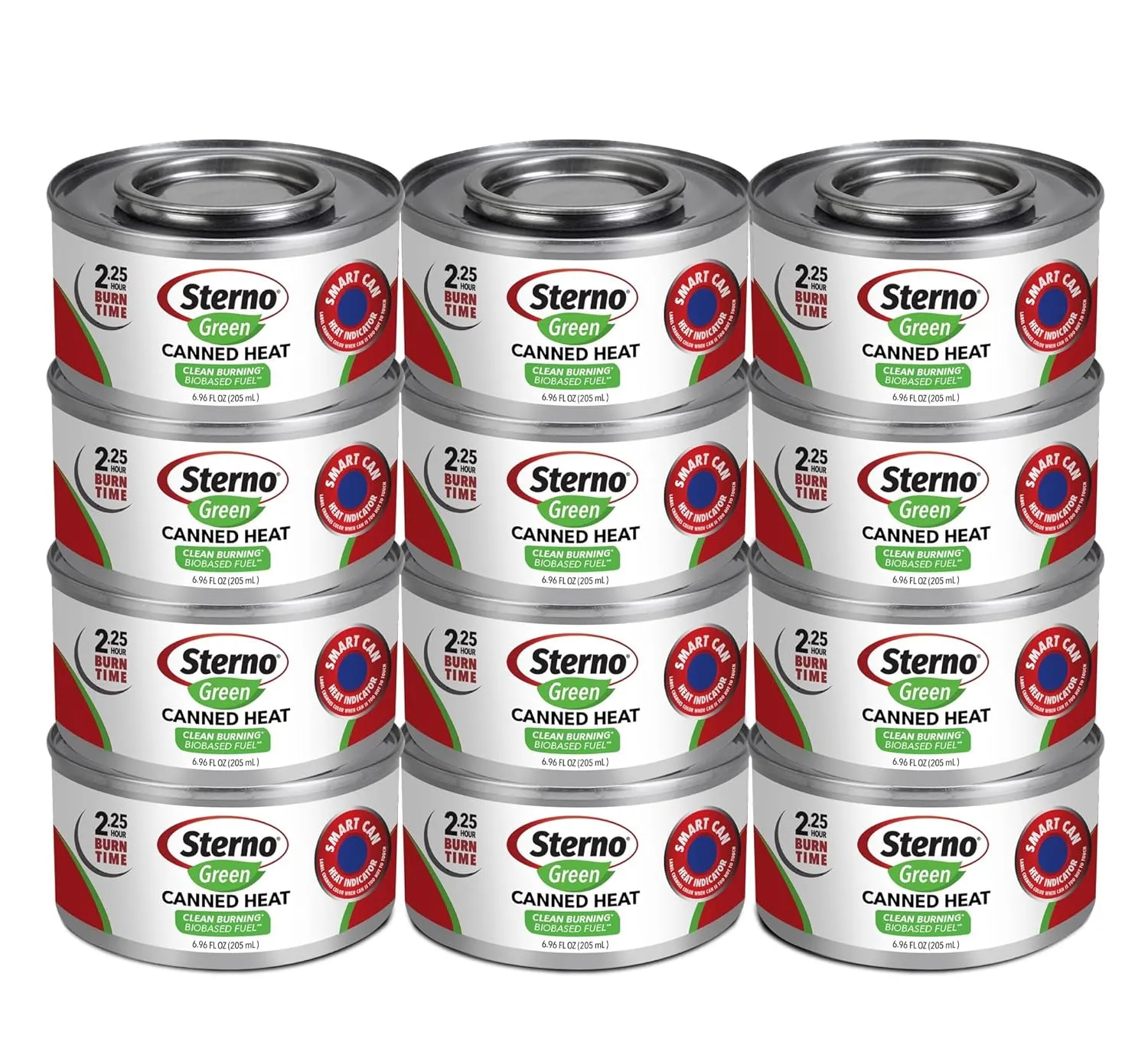 Sterno 2.25 Hour 12 Pack Green Canned Heat with 2 Pack Folding Stove and Wind Shield
