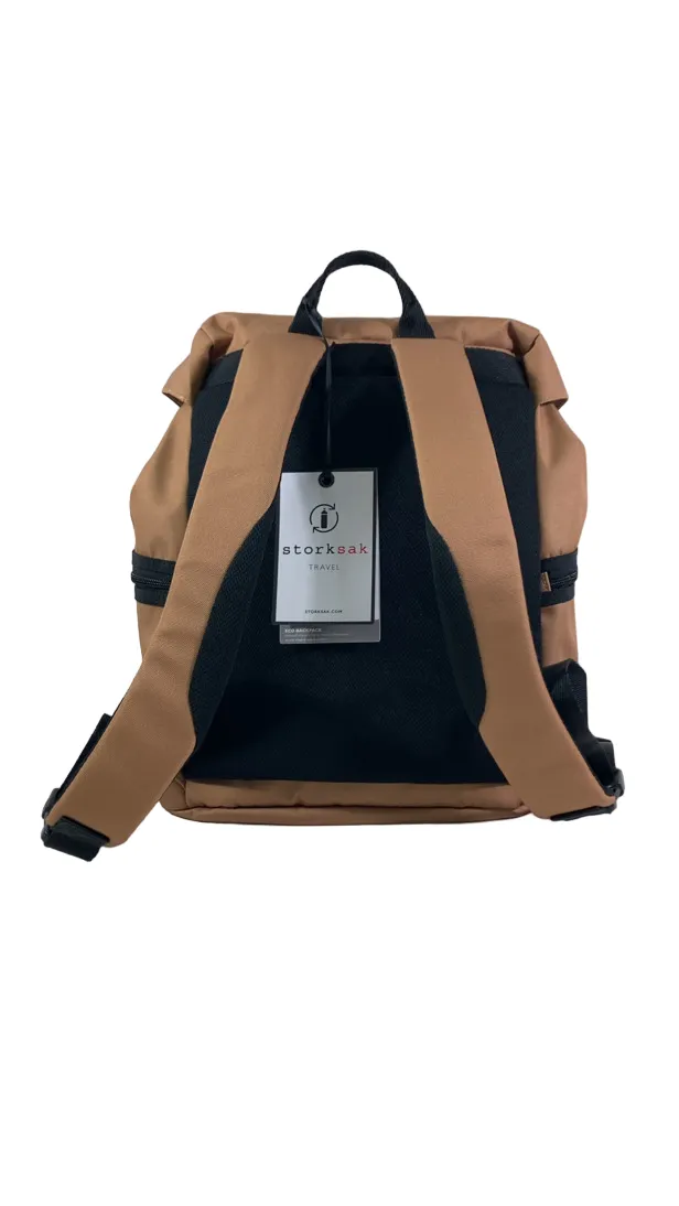 StorkSak Eco Backpack Diaper Bag, Toffee